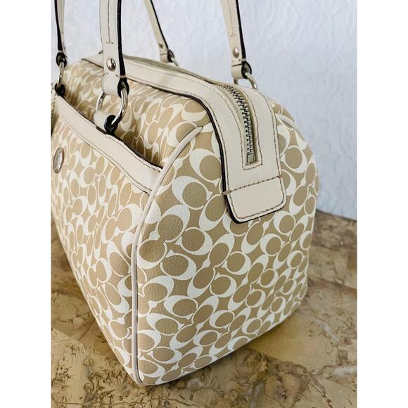 Coach signature multicolored tan/white Carryall satchel F15132 - Picture 5 of 9